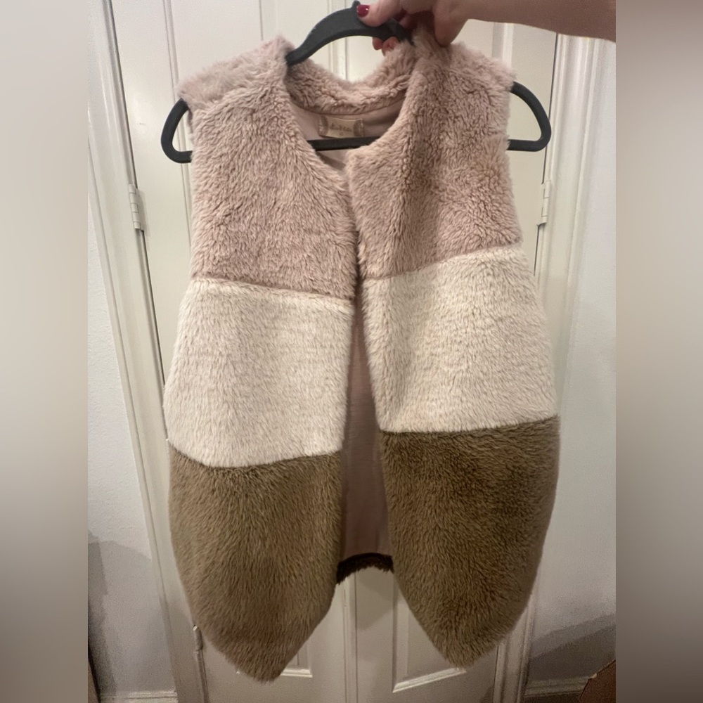 Altar’d state furry vest - pink, white, and brown. NWT - never worn.